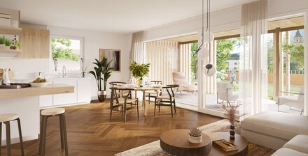 W103: Neue, große Vierzimmerwohnung mit Privatgarten