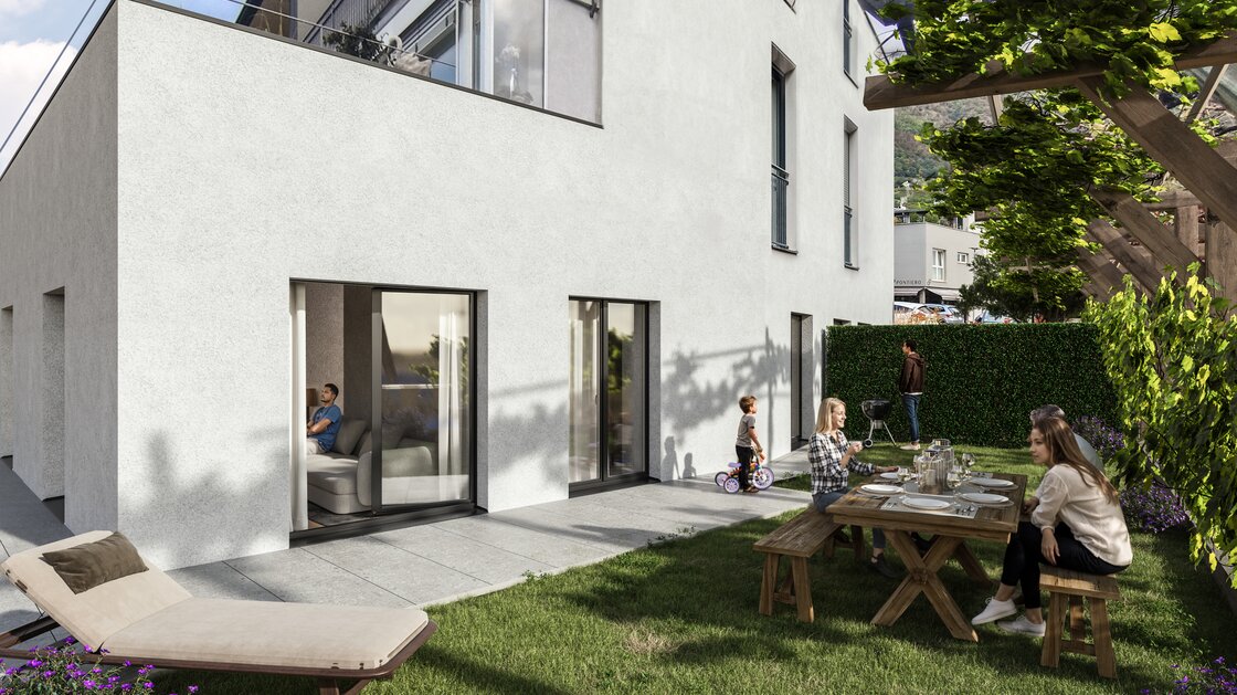 W2: Neue Dreizimmerwohnung mit Terrasse und großem Privatgarten