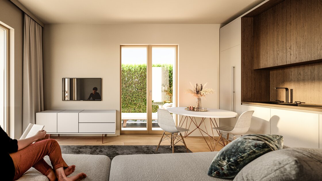 W2: Neue Dreizimmerwohnung mit Terrasse und großem Privatgarten