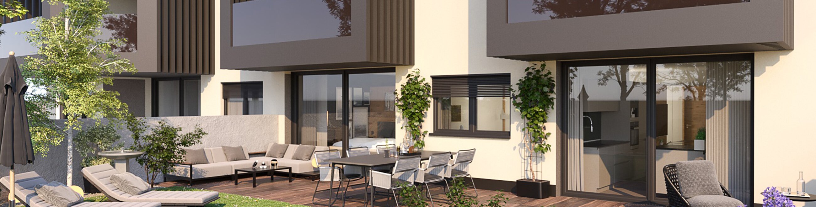 W2: Neue, große Vierzimmerwohnung mit Terrasse und Privatgarten