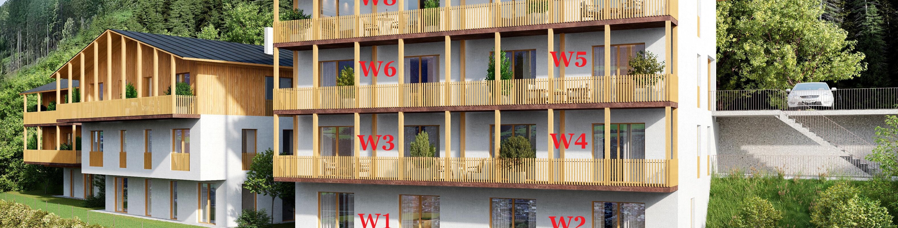 W8: New three-room apartment with terrace, top floor
